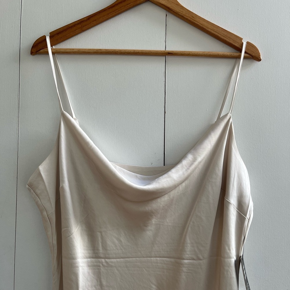 NWT Express Satin Cowl Neck Slip Dress Midi